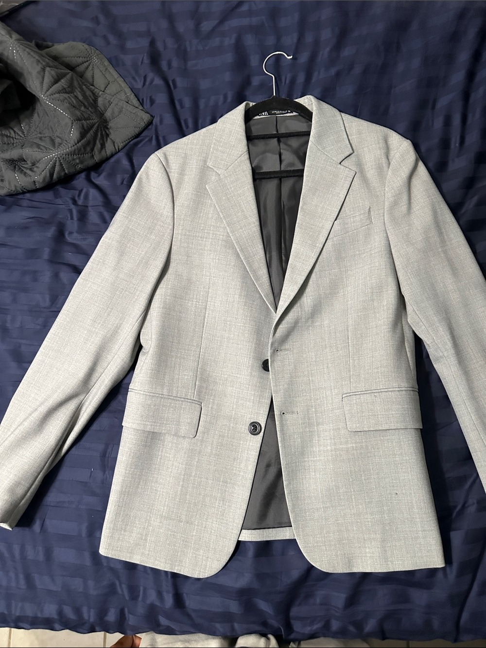 Zara Light Gray Men's Two-Button Blazer